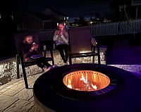 smokeless Fire Pit at night